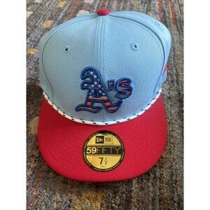 NEW ERA OAKLAND A’S 2025 A'S JULY 4TH 59FIFTY Fitted Hat 7 1/2 NWT  Baseball